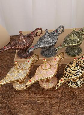 欧式阿拉丁神灯摆件复古精美金属工艺品创意家居古典宫廷风装饰