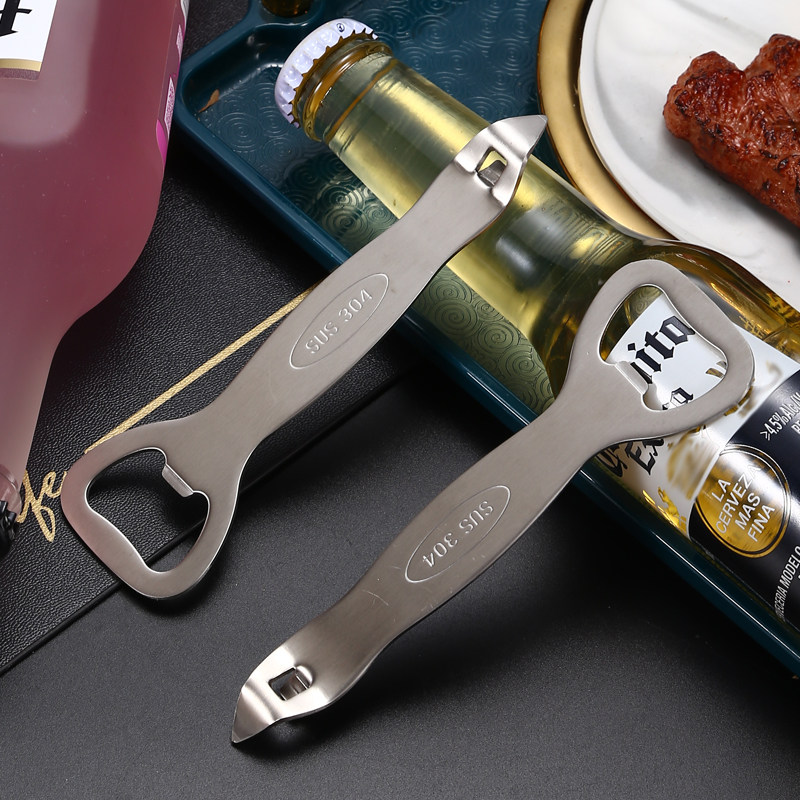 砂光开瓶器304不锈钢开盖器家用多功能啤酒瓶起子 彩盒金属启瓶器