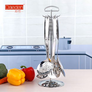 德国Daeden戴德不锈钢厨具七件套中式勺铲漏勺意粉勺孔铲挂架家用