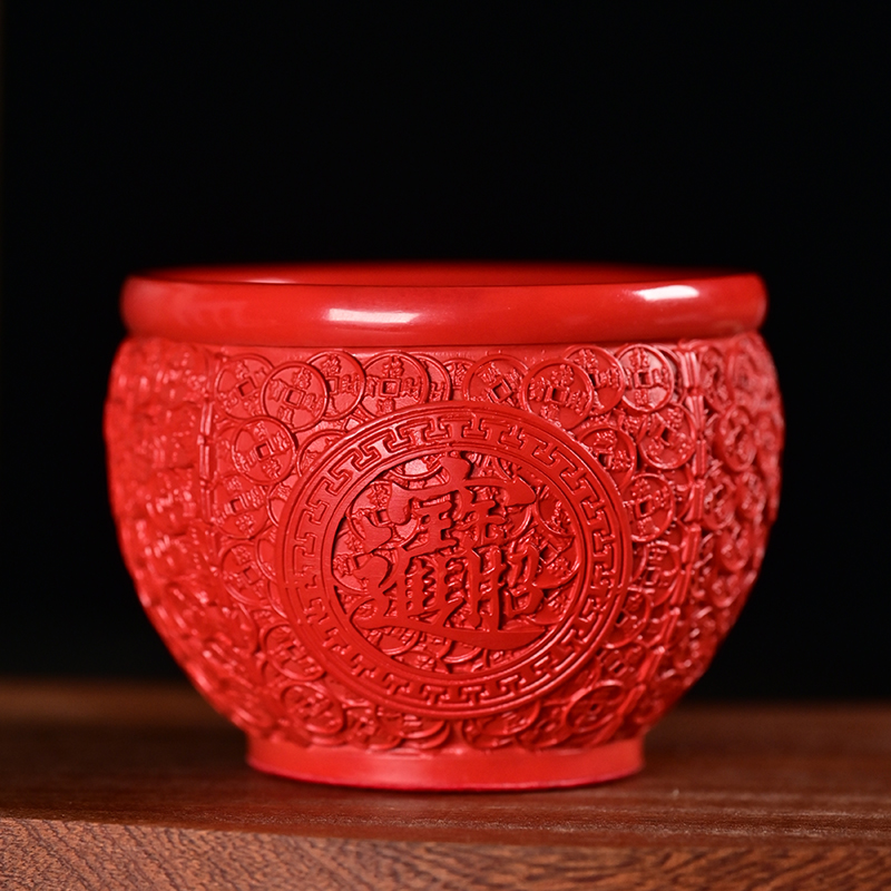 保真天然朱砂聚寶盆擺件客廳書房玄關(guān)招財進寶鎮(zhèn)宅納福紅砂送禮物