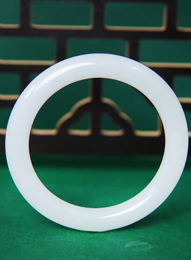 新疆羊脂白金丝玉美人条圆条扁条白玉美少女节日礼物玉石玉手镯子