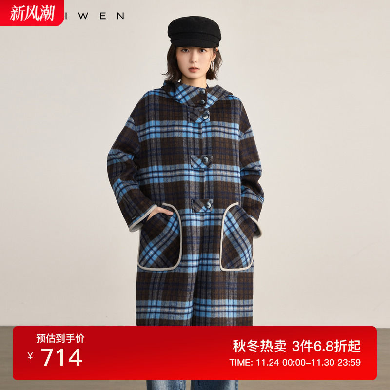 学院风MIU系羊毛呢大衣