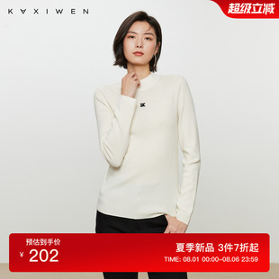 通勤新宠半高领百搭羊毛针织衫 佧茜文2024冬季 正品 新款 女士打底衫