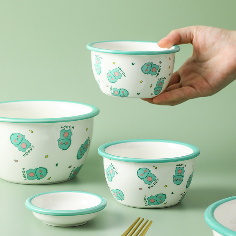 卡通碗碟家用恐龙可爱儿童吃饭碗2023新款宝宝饭碗陶瓷餐具盘子,餐饮具,碗,淘宝优惠券,粉丝福利购,淘宝优惠卷