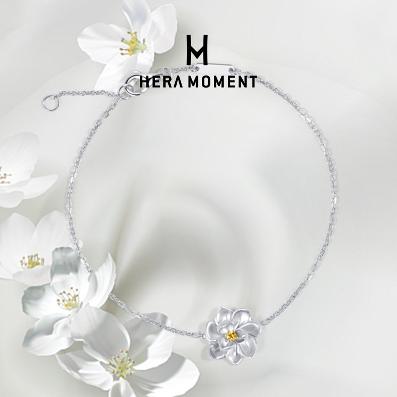 赫拉臻藏18K金蓝宝石茉莉手链