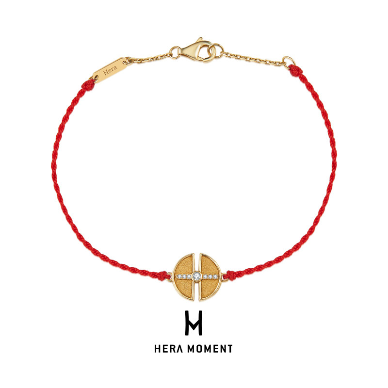 赫拉臻藏18K金盘扣钉砂手链