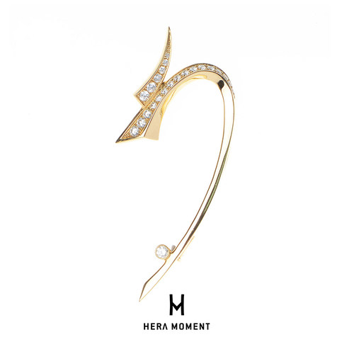赫拉臻藏18K黄金钻石龙胸针