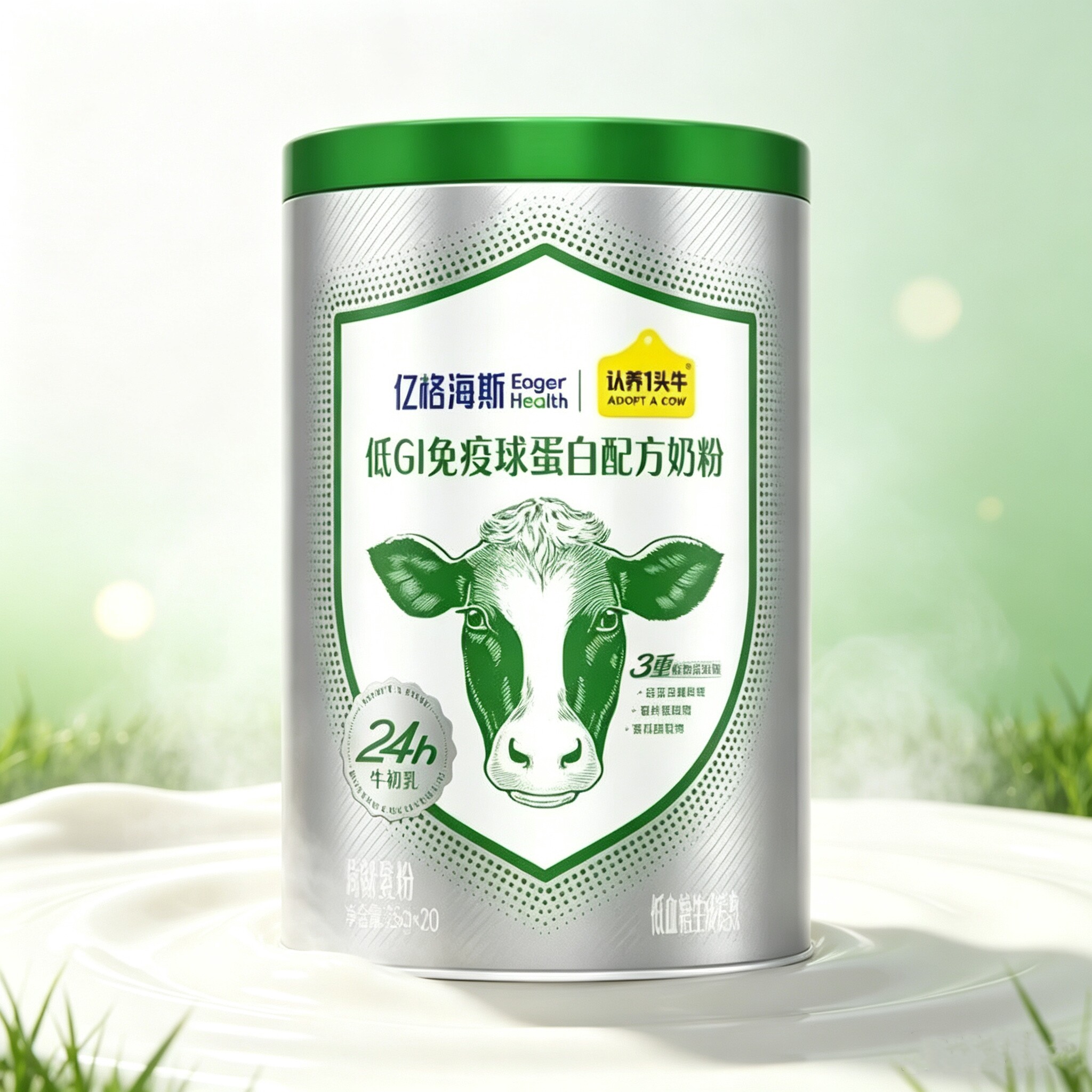 认养一头牛低GI免疫球蛋白配方奶粉25g*20条/罐亿格海斯24h牛初乳