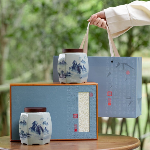中式陶瓷茶叶罐新茶包装盒