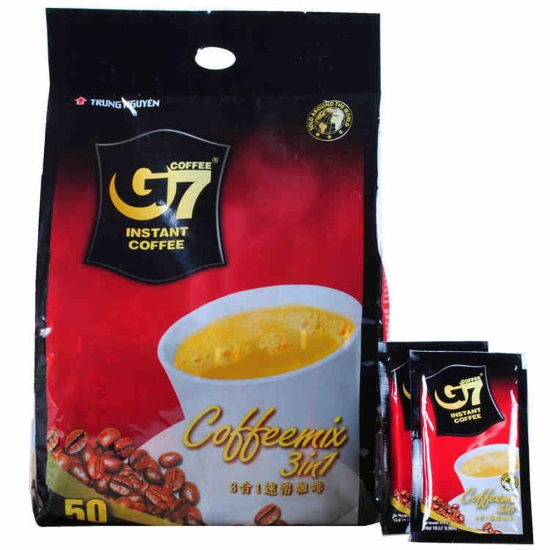 越南进口G7三合一原味速溶咖啡50包袋装800g特浓中原装黑豆国际版
