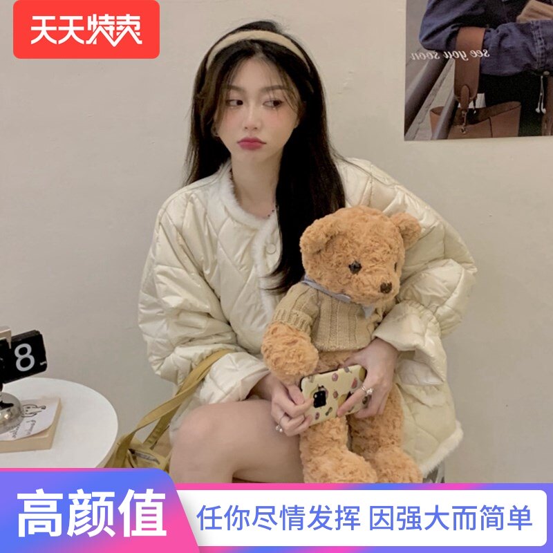 棉服外套女秋冬爆款设计感温柔风小个子宽松显瘦棉衣开衫ins超火