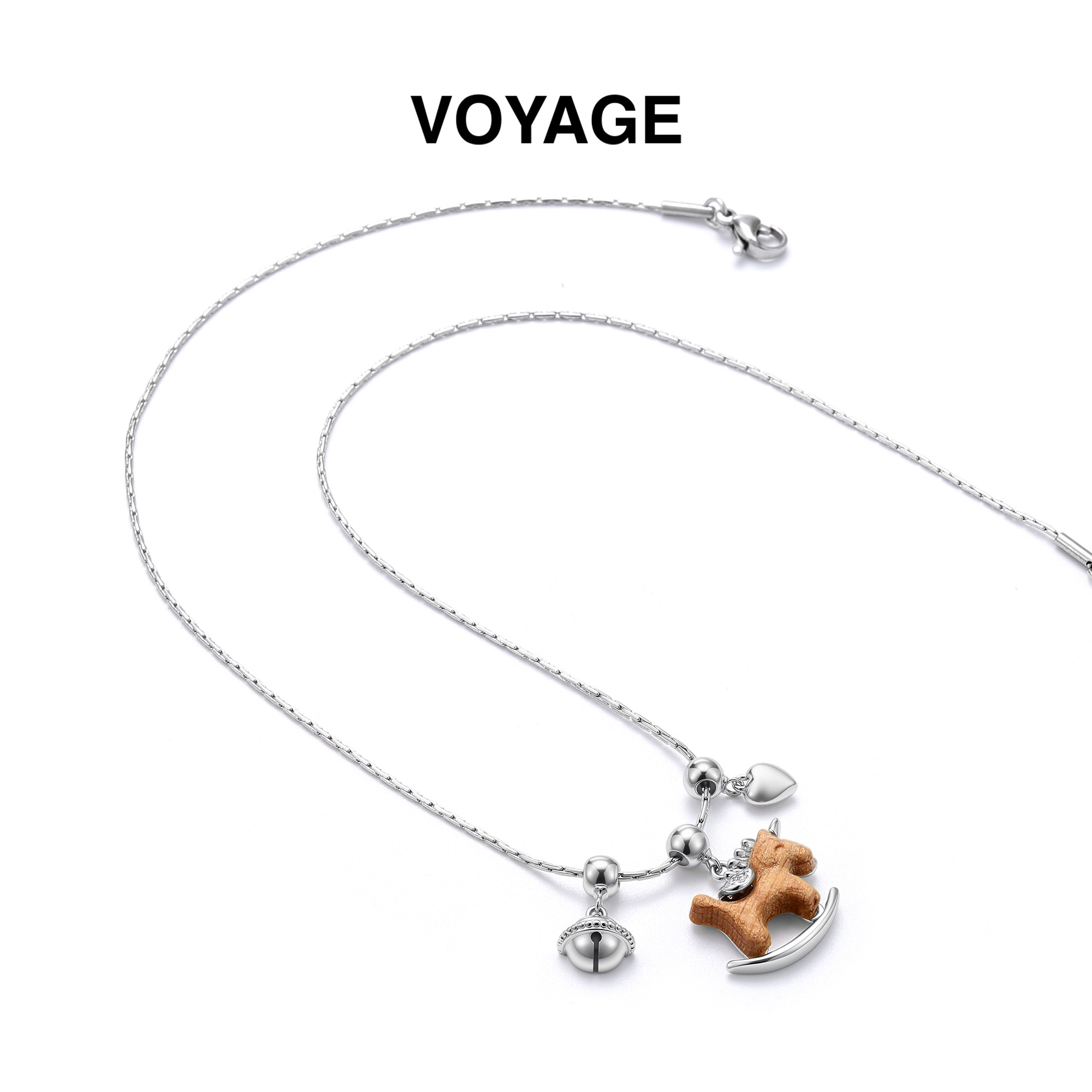 新年木质小马爱心铃铛项链女款毛衣链小众吊坠锁骨链颈链秋冬配饰,饰品/流行首饰/时尚饰品新,项链,淘宝优惠券,粉丝福利购,淘宝优惠卷