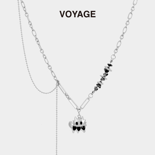 VOYAGE甜酷猫咪吊坠项链女