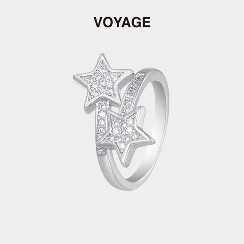 VOYAGE锆石星星戒指女设计感指环