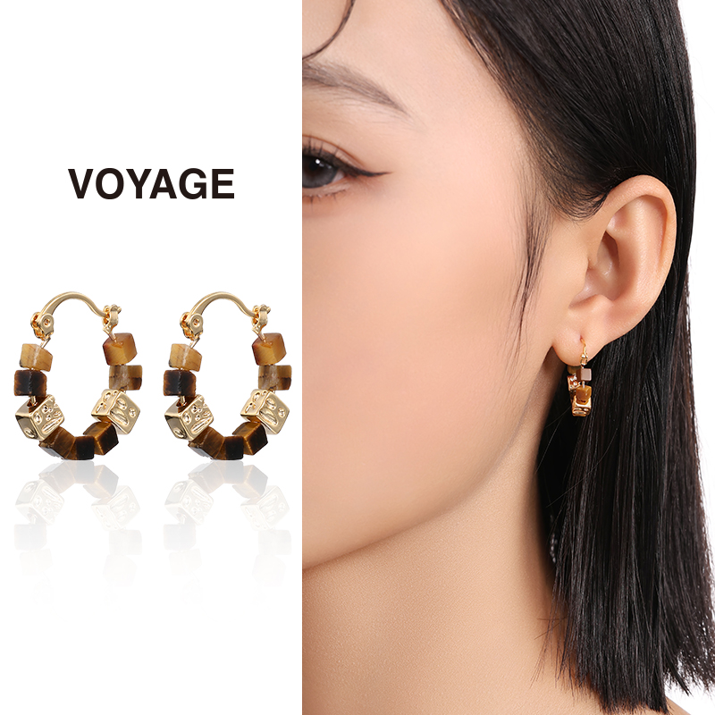 VOYAGE串珠美拉德耳环秋冬耳饰女