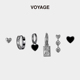 VOYAG爱心6件套耳环小众设计感高级耳钉小巧精致适合冬季 戴 耳饰