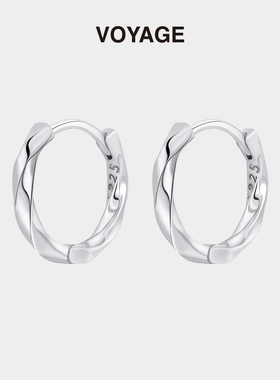 莫比乌斯素圈耳环养耳洞睡觉免摘耳钉女男款圈圈耳圈男士耳扣耳饰