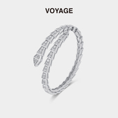 满钻锆石蛇形开口手镯女可调节轻奢小众精致手链冷淡风高级感手饰