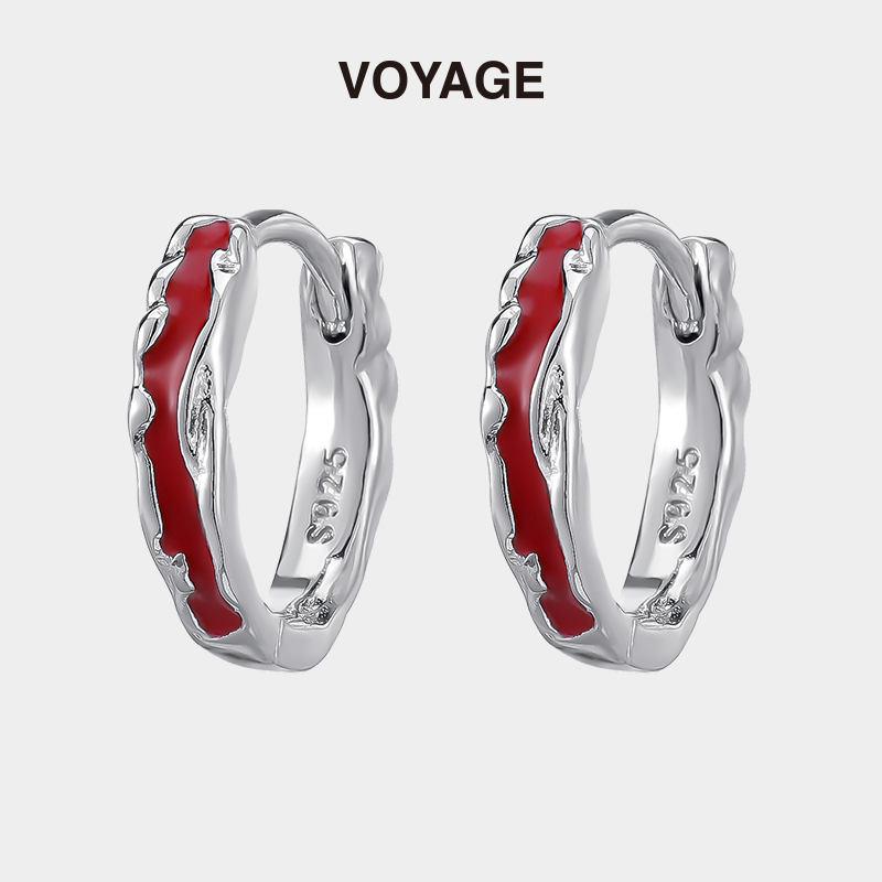 红色设计感独特耳环个性甜酷耳扣