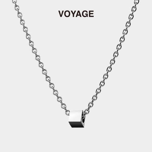 VOYAGE小方块钛钢项链小众设计