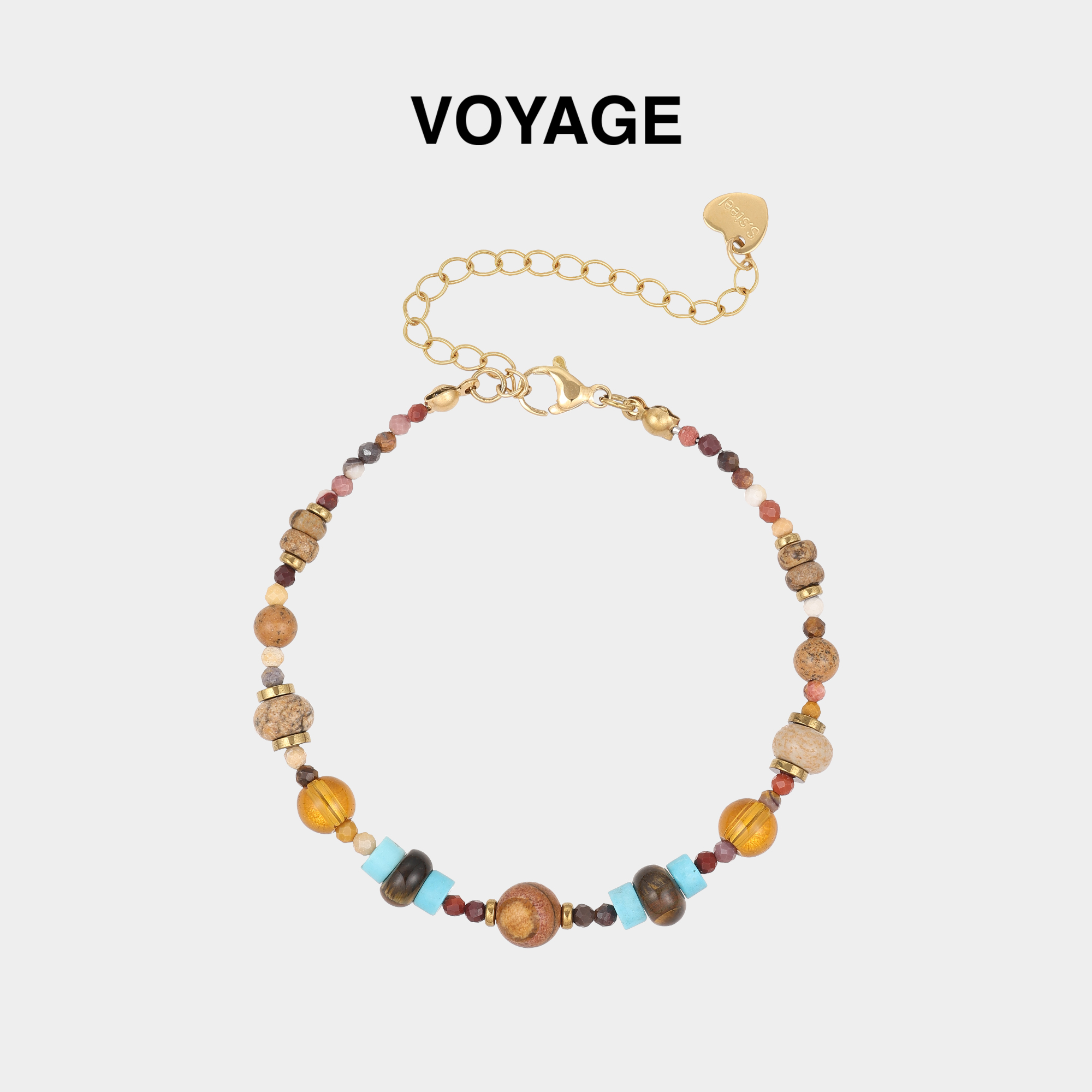 美拉德咖色串珠手链手镯手饰配饰