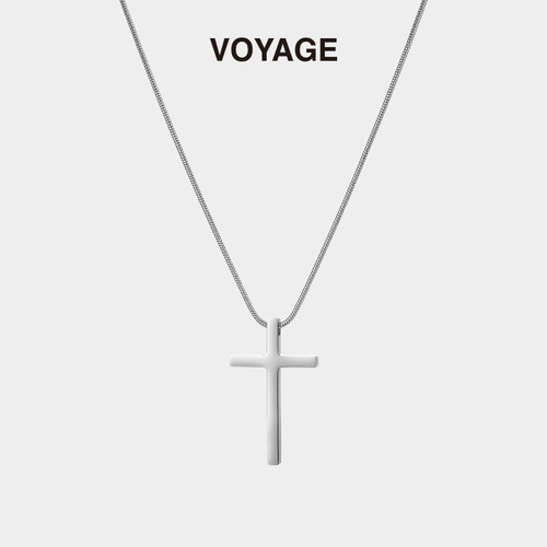 VOYAGE钛钢十字架蛇骨项链设计感