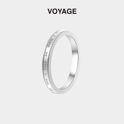 VOYAGE英文字母不掉色钛钢戒指