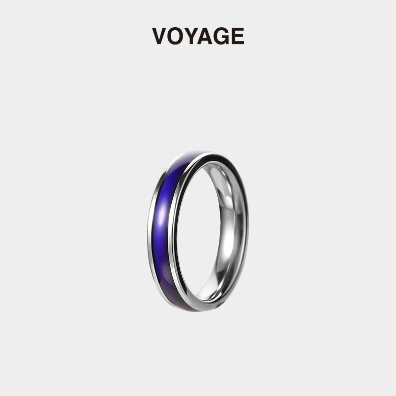 VOYAGE感温自动变色戒指小众设计