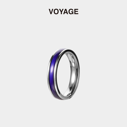 VOYAGE变色钛钢素圈戒指男女潮牌食指男士高级感男生小众设计指环 - 封面