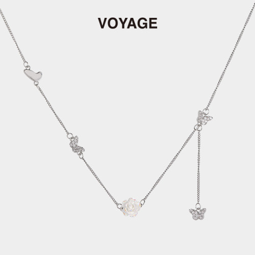 VOYAGE山茶花蝴蝶项链小众高级感