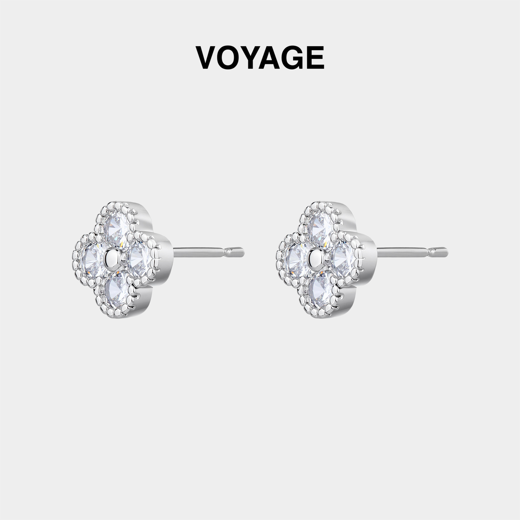 轻奢四叶草耳钉女耳环耳蜗钉耳饰