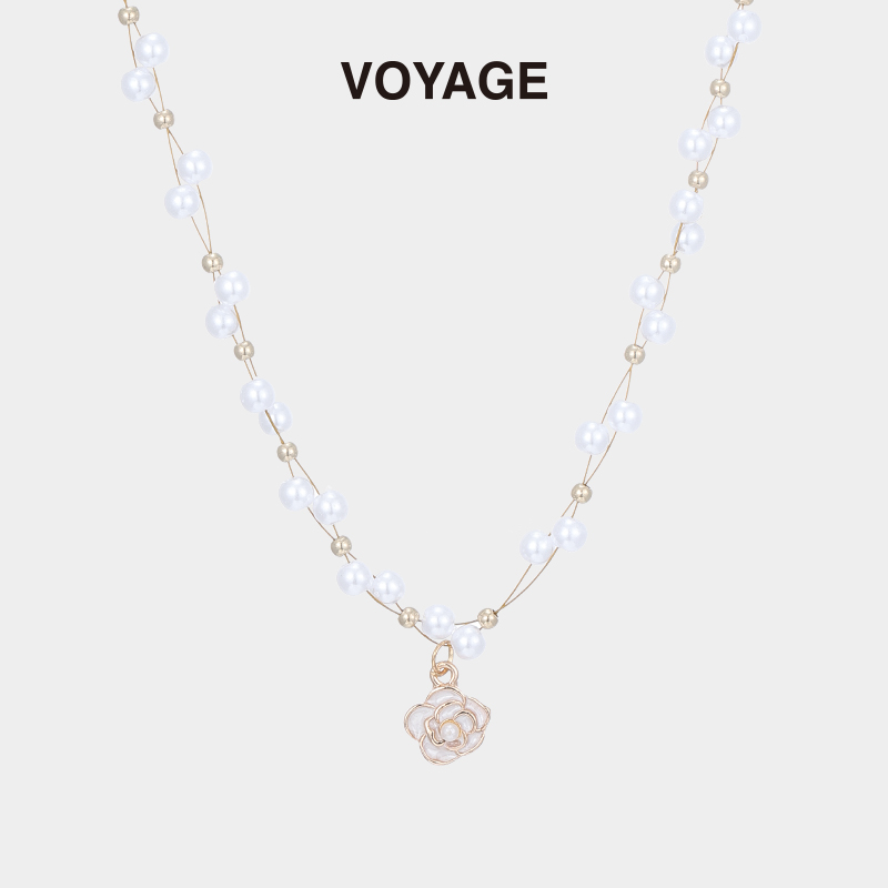 VOYAGE法式珍珠山茶花项链