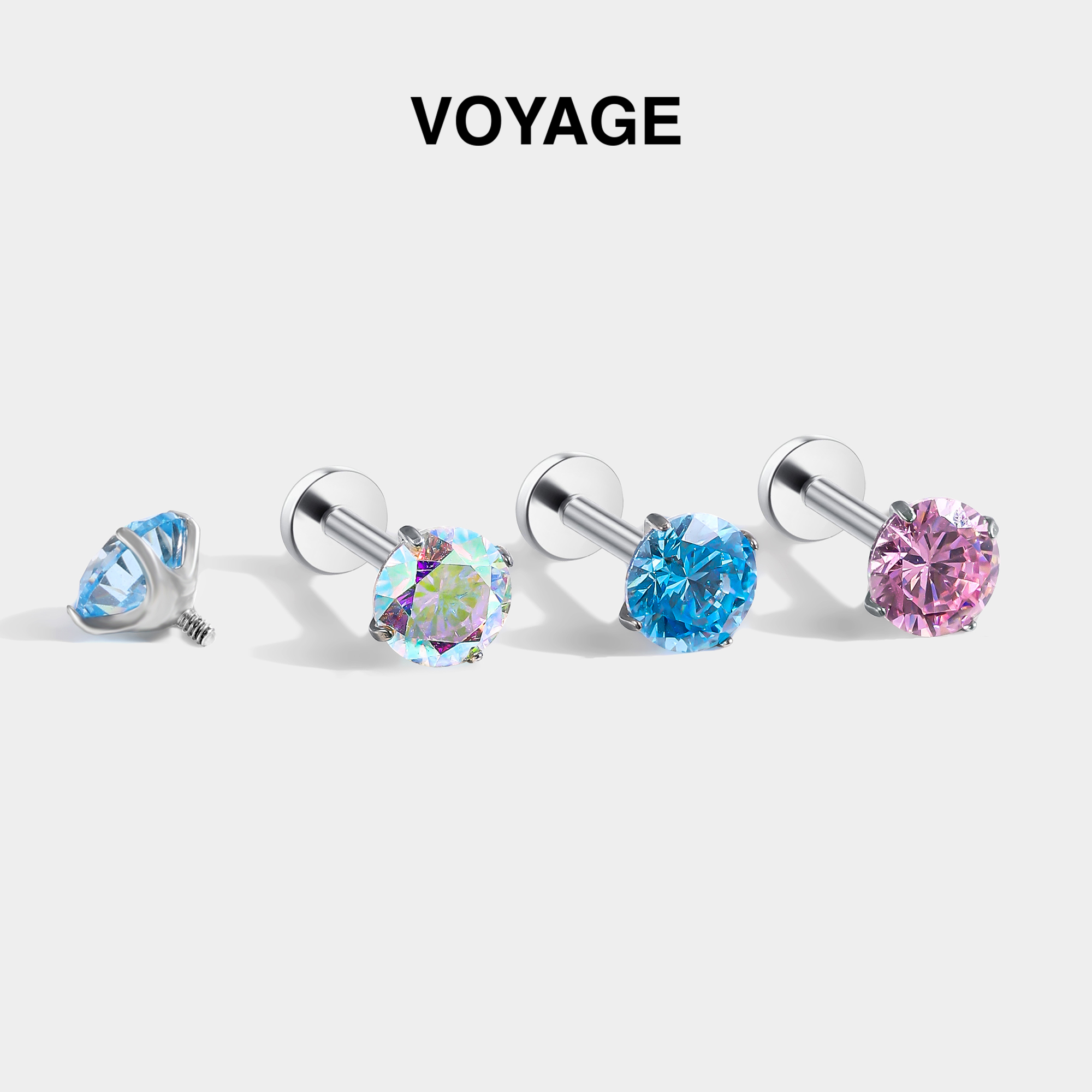 5A华子F136钛合金内螺旋耳钉耳环