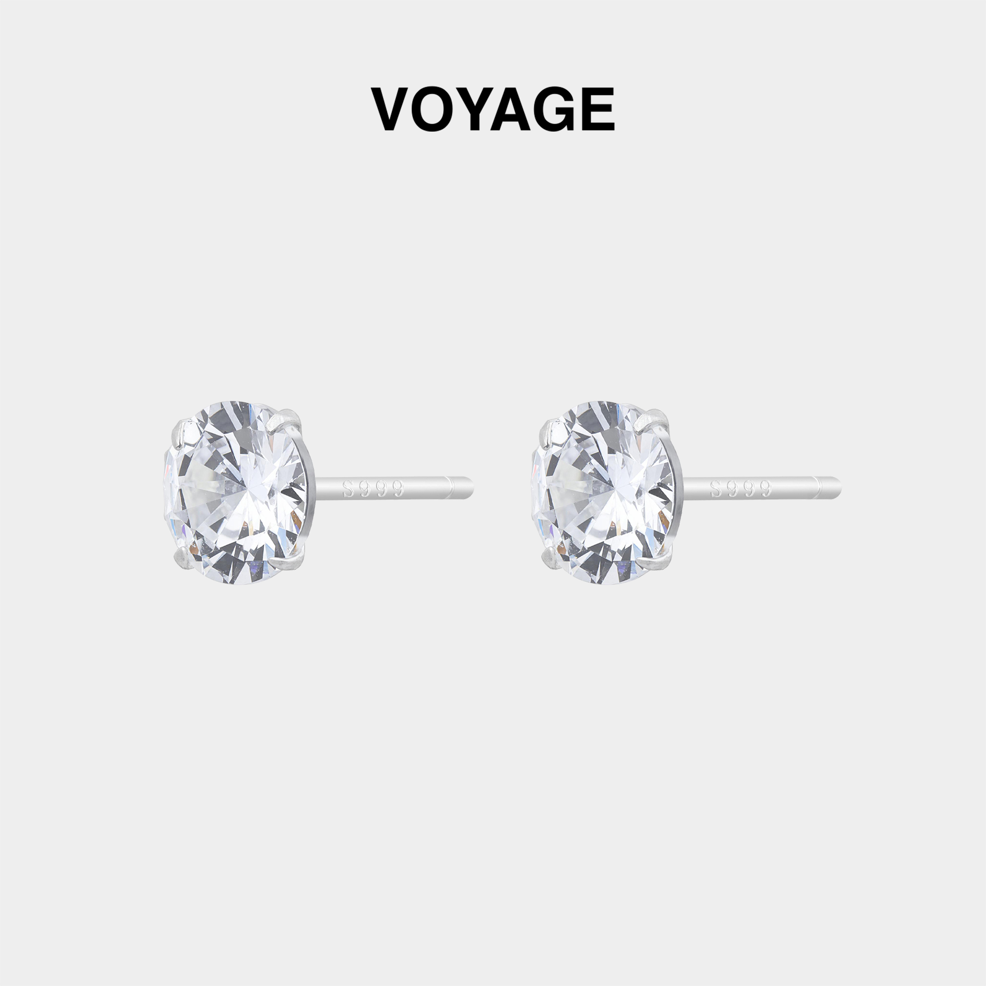 S999纯银耳钉女养耳洞耳骨钉耳饰