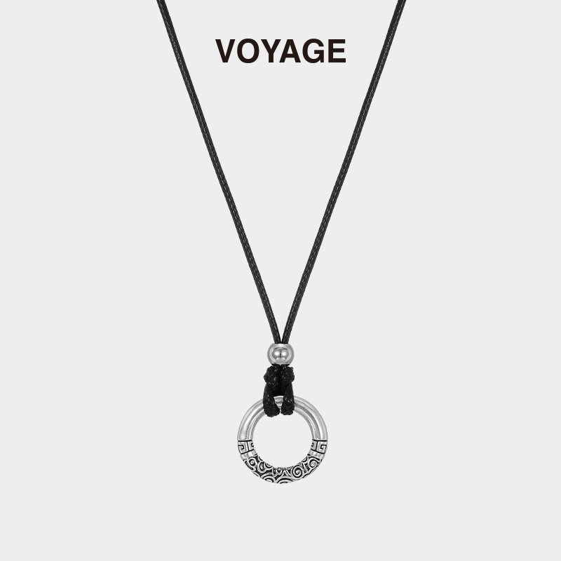 VOYAGE复古祥云平安扣吊坠项链