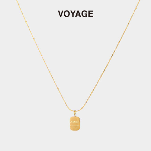 VOYAGE法式小众金砖吊坠项链