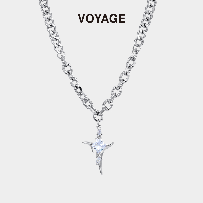 十字架吊坠项链男款潮流高级感男生锁骨链配饰女男士链子潮牌百搭