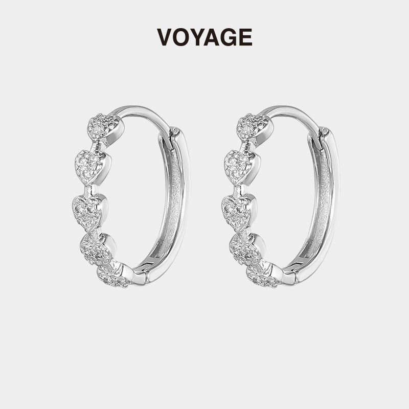 VOYAGE小众设计爱心耳环925银针