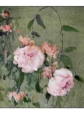 餐边柜装饰画中古风客厅装饰画复古花卉油画沙发背景墙壁画餐厅挂