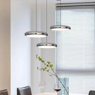 家用餐厅专用灯国王湖餐厅吊灯简约现代包豪斯极简长桌飞碟灯三头