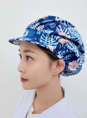 女士厨房专用帽子厨房帽子女家用做饭防尘防油烟厨师帽卫生食品工