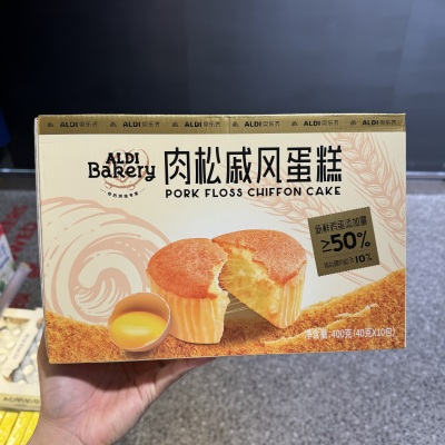新品 奥乐齐ALDI Barery 肉松戚风蛋糕400g 糕点面包点心早餐代购