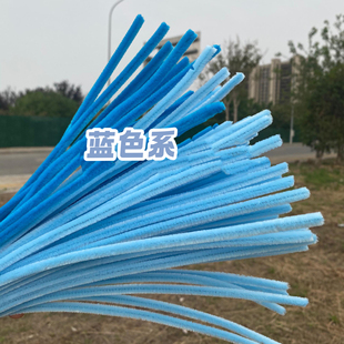 蓝色系佰宁扭扭棒冰蓝批发1000根特密手工diy花天蓝色毛根妞妞棒
