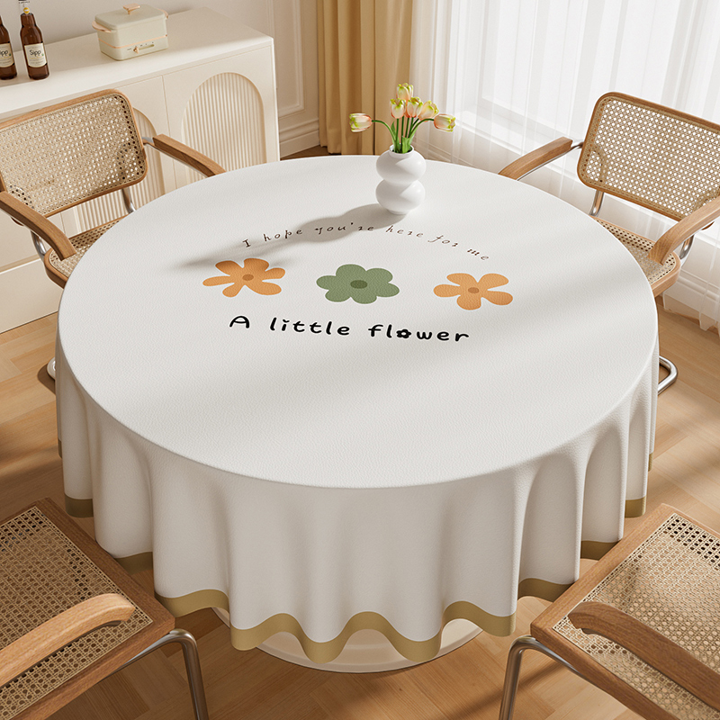 大尺寸不拼接PU皮防水免洗圆桌布