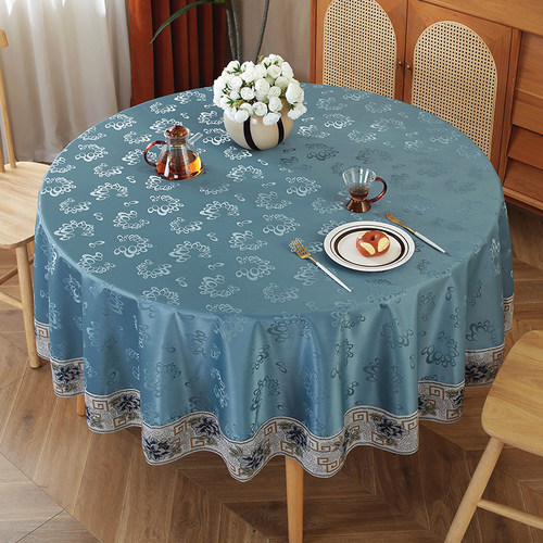 雅蜜兰新中式PU懒人防水圆桌布