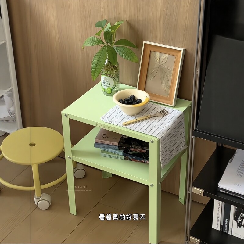 置物架果绿色床头收纳柜家居卧