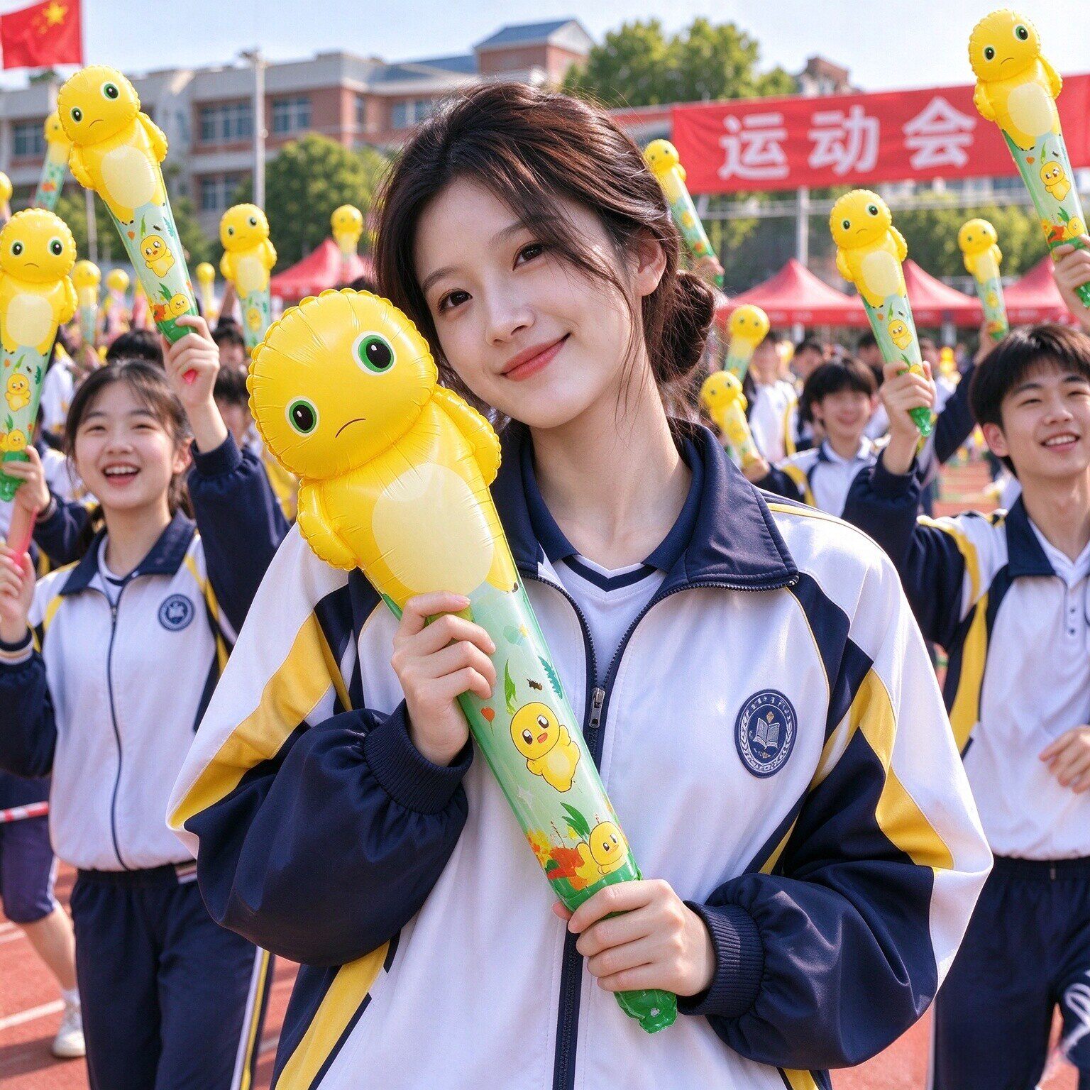 运动会奶龙气球加油棒学校拉拉队学生手持氛围感道具入场助威神器