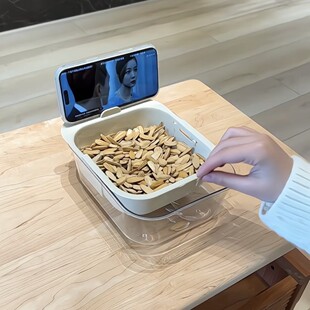 懒人双层零食盒2026新年追剧神器过年嗑瓜子客厅桌面可沥水水果盘