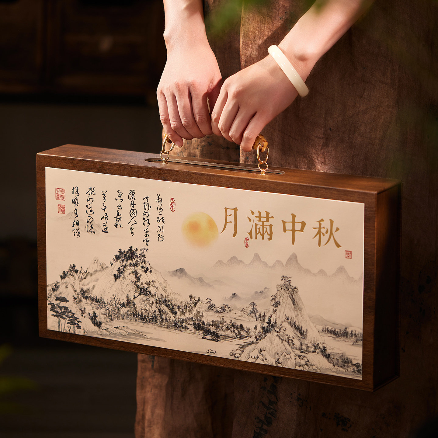 2026新款中秋节月饼包装盒礼盒空盒子高档高端定制468粒装手提袋