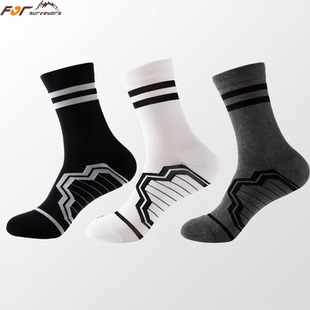 for品牌袜男户外徒步运动袜毛巾底棉袜长高筒袜网眼透气跑步袜子